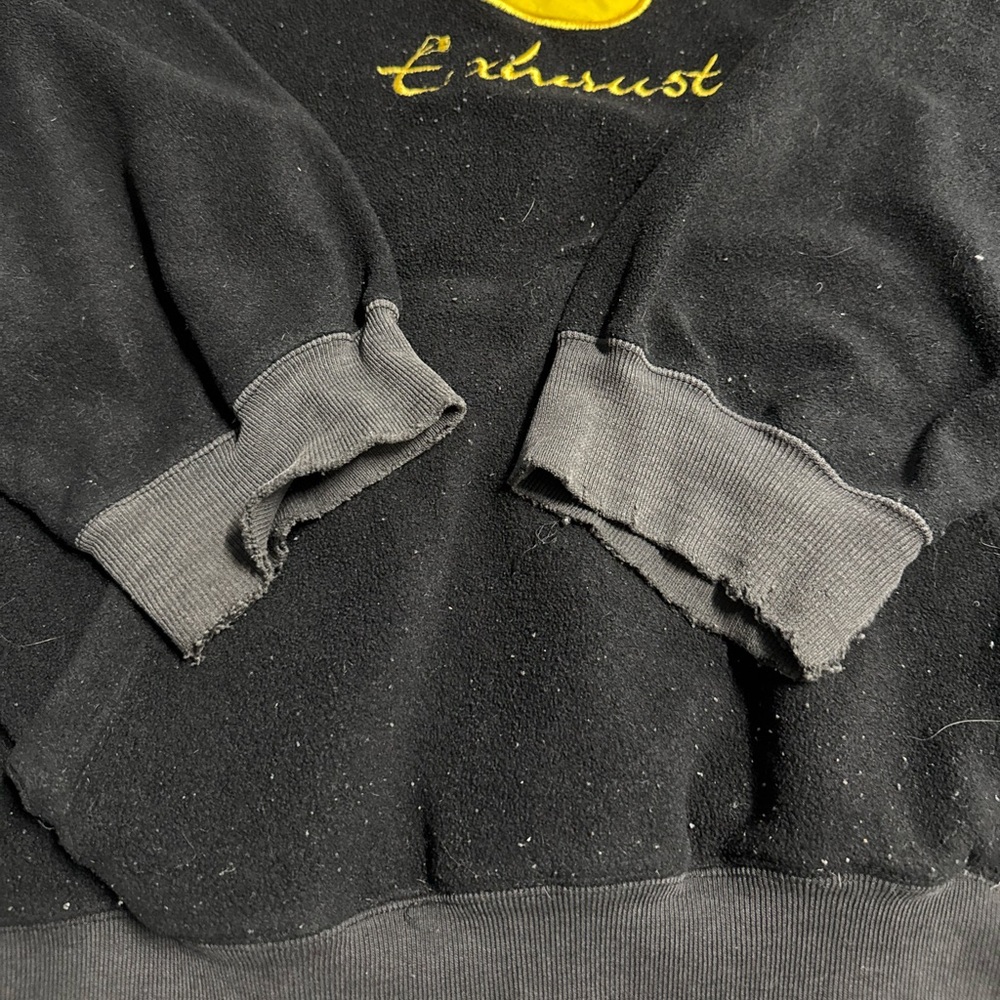 Black Exhaust Hoodie Sweatshirt with Yellow Logo - Picture 7 of 8